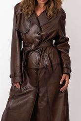 Women's leather coat Elana Brown